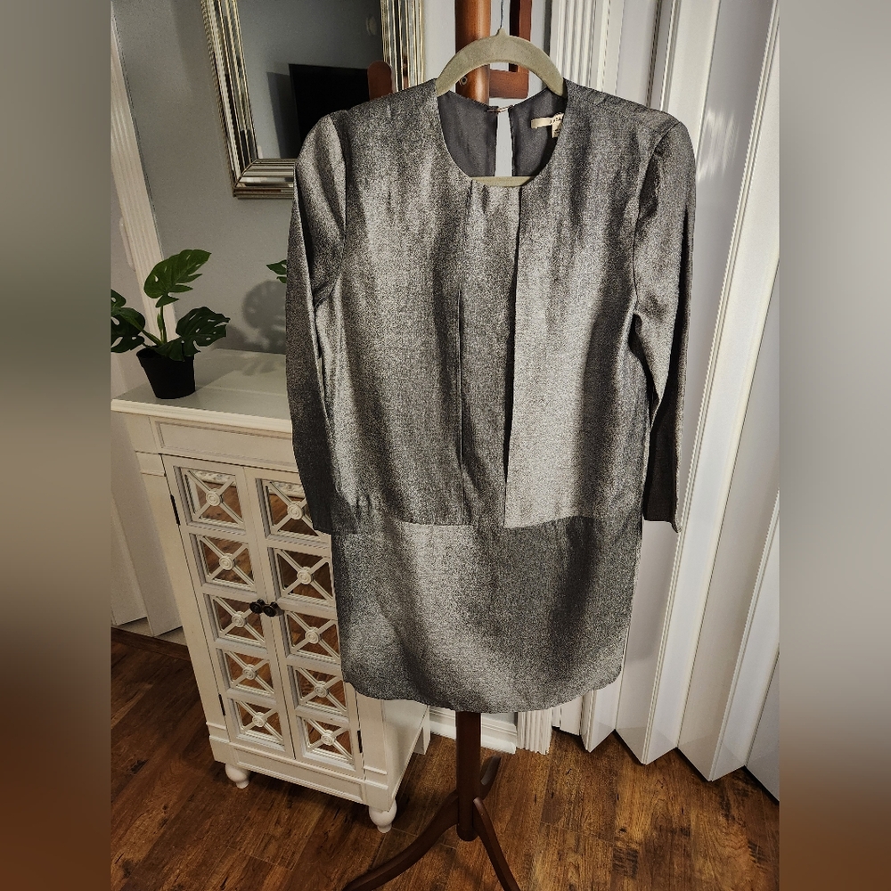 J Brand Silver Grey Lightweight Lined Dress